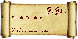 Fleck Zsombor névjegykártya